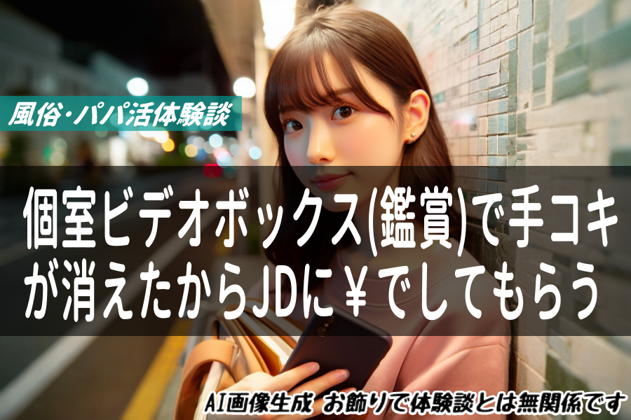 個室ビデオボックス(鑑賞)で手コキが消えたからJDに￥でしてもらう