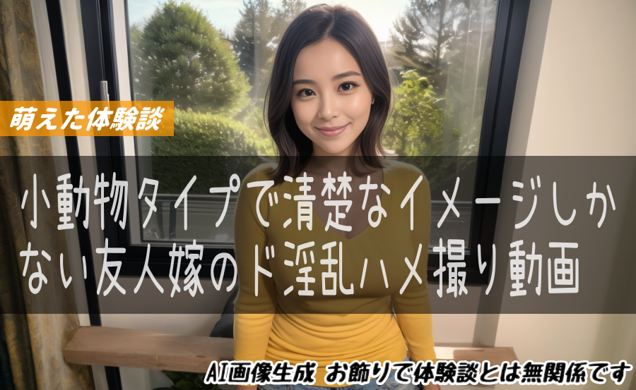 小動物タイプで清楚なイメージしかない友人嫁のド淫乱ハメ撮り動画