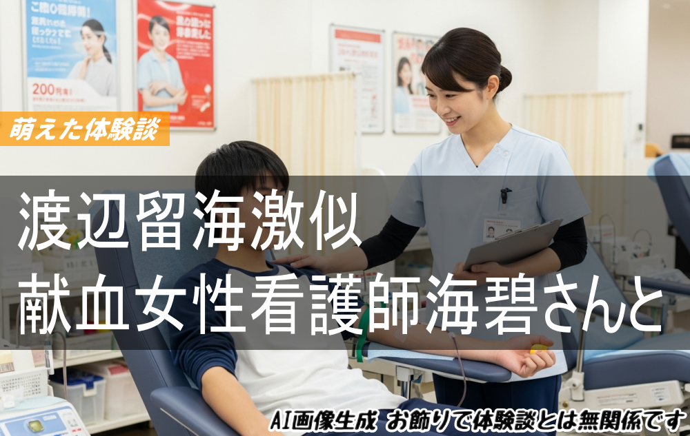 渡辺留海激似献血女性看護師海碧さんと