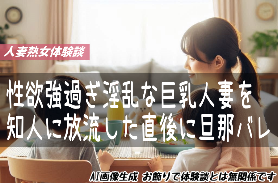 性欲強過ぎ淫乱な巨乳人妻を知人に放流した直後に旦那バレ